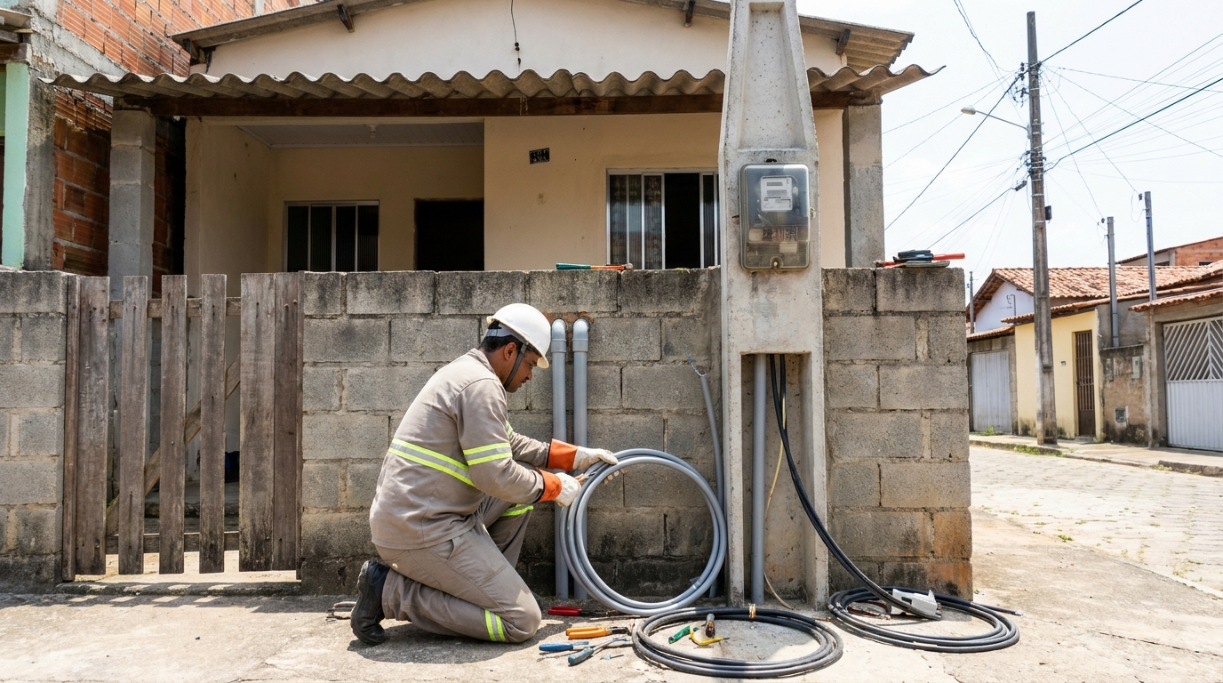Instalação de Poste Padrão em Bauru‑SP